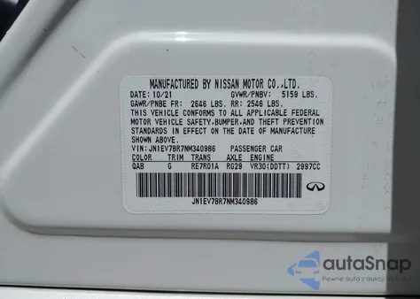 2022 Infiniti Q50 Luxe Awd from USA, damaged, VIN JN1EV7BR7NM340986